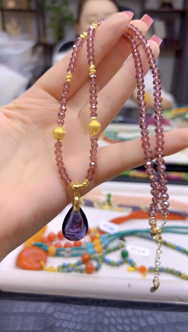 颈饰未镶嵌紫晶DIY款X574
