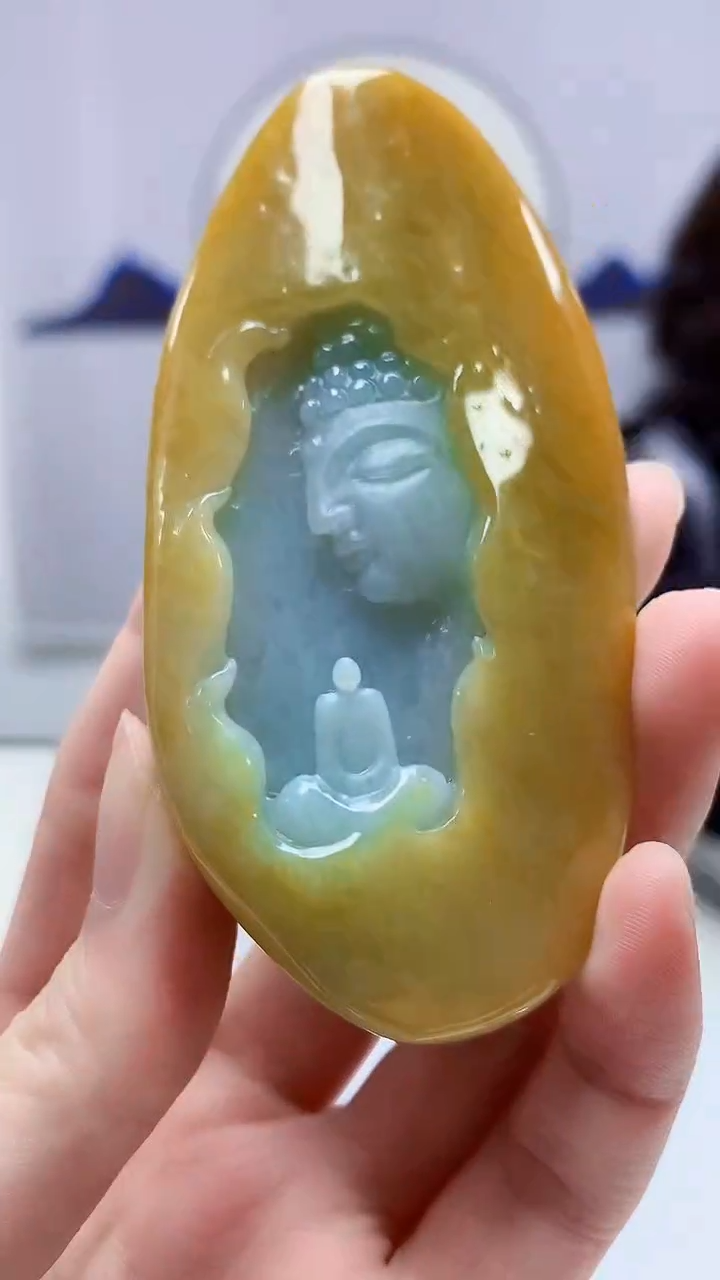 【闪购商品】定制翡翠未镶嵌4829zm-毛货挂件悟道112