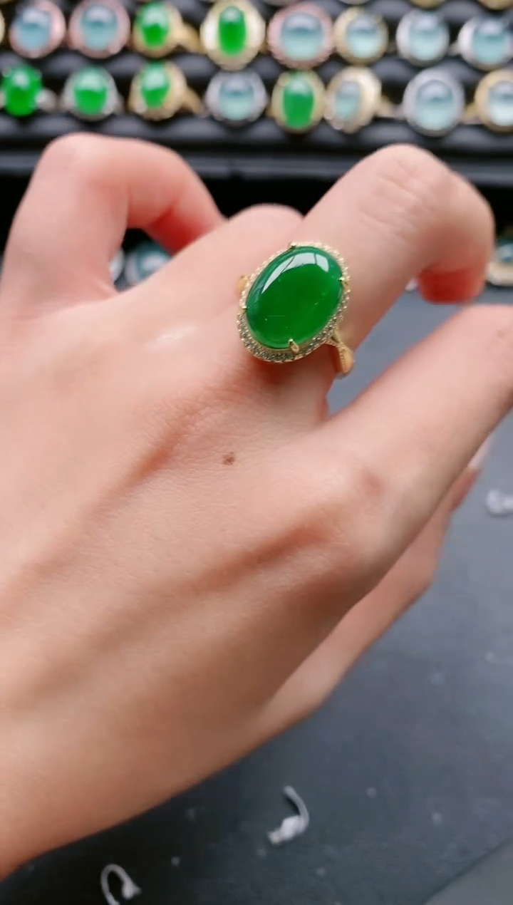 【闪购商品】翡翠戒指银S925镶嵌1111
