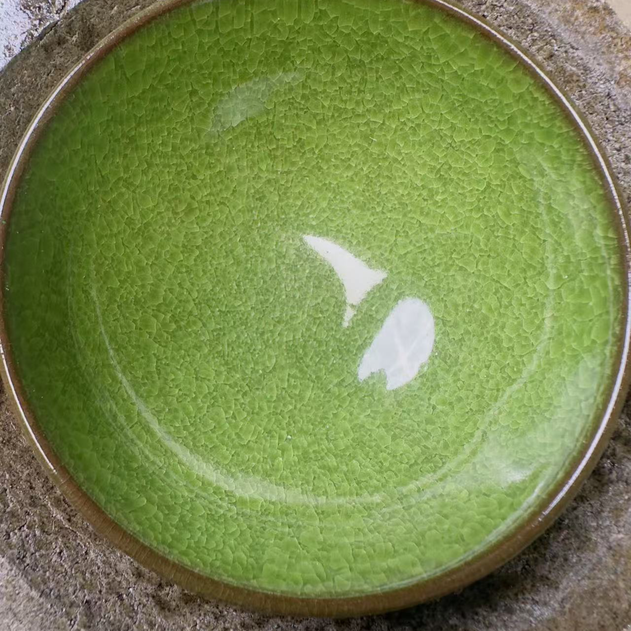 高端茶器 帝王绿冰裂天目 柴烧