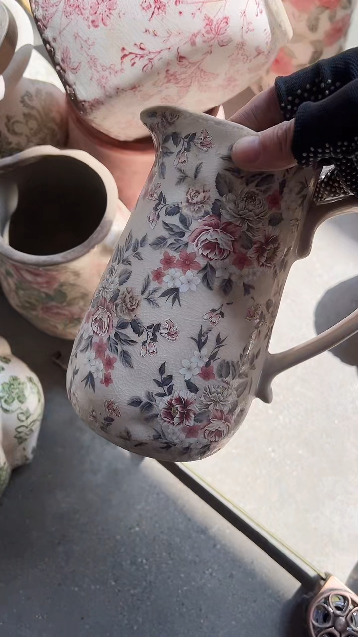 【闪购商品】陶瓷微瑕花盆高18cm内口8.5cm