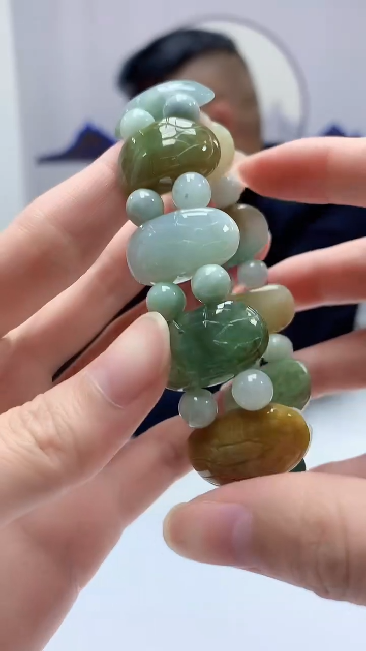 【闪购商品】定制翡翠未镶嵌4969zm-毛货手串45