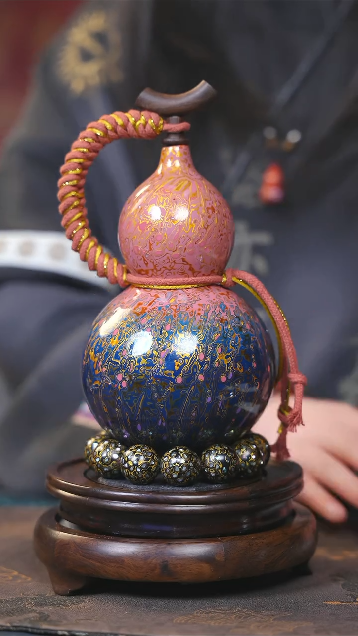 【闪购商品】YF134漆艺酒葫芦不包手串及旋转底座