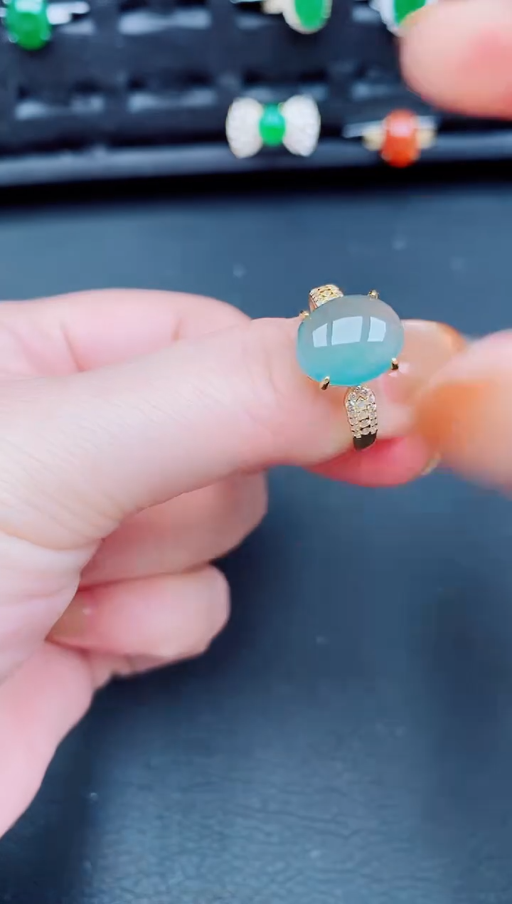 【闪购商品】翡翠戒指银S925镶嵌天然a货翡翠318