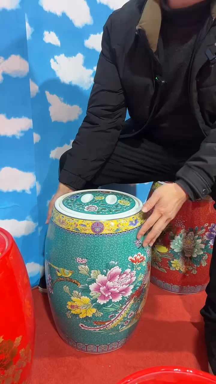 摆件陶景德镇陶瓷50斤米缸