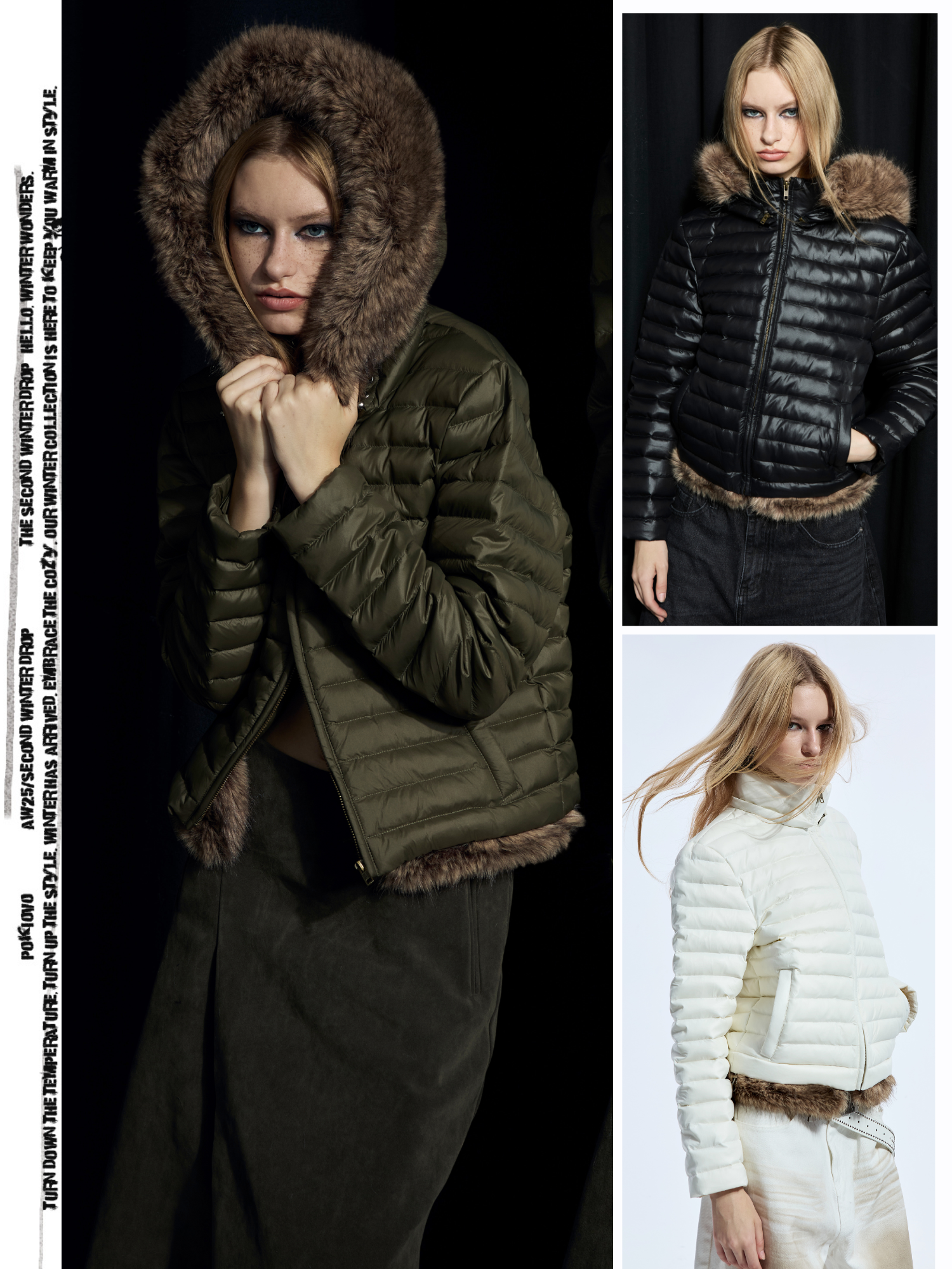 happyes“鳄梨白果黑柿”北欧风三色新国标50白鸭绒187g排骨羽绒服