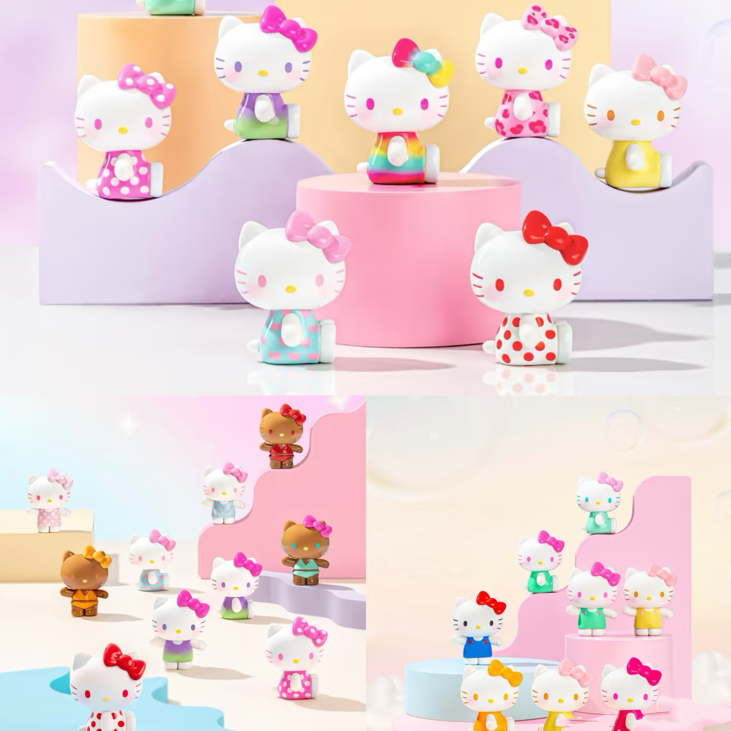 【许愿加拆】夏日彩虹糖系列Hello Kitty盲盒盲袋可爱公仔摆件手办