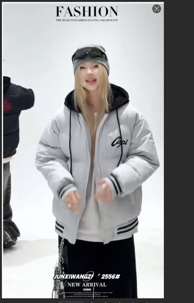 【2556-黑色】青少年大童冬款棉衣外套