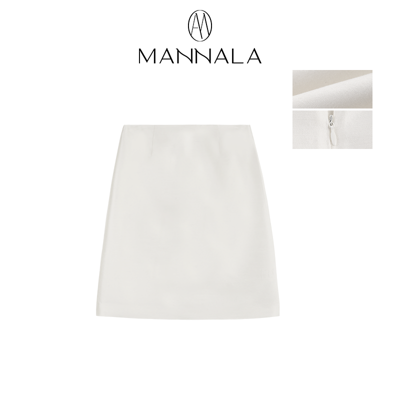 MANNALA丨“白金香”重工光泽丝毛立体剪裁直腰一步裙半裙 Q9400