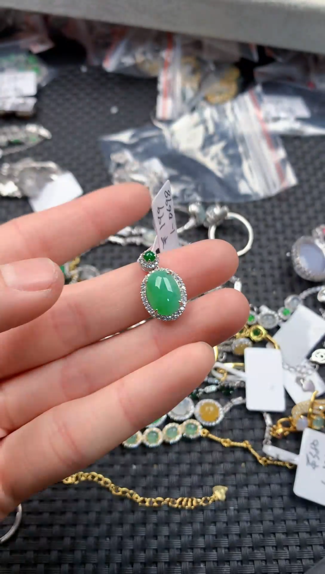 银S925镶嵌戒指翡翠222   5