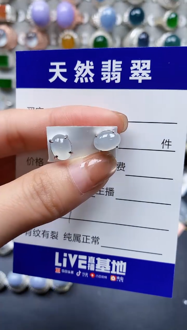 【闪购商品】翡翠耳饰银S925镶嵌0131