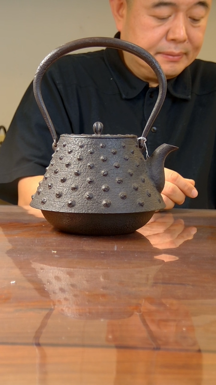 染*柒日本原产霰珠纹铸铁水壶