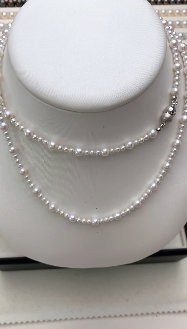 【闪购商品】海水珍珠项链未镶嵌3-5mm双层链毛衣链