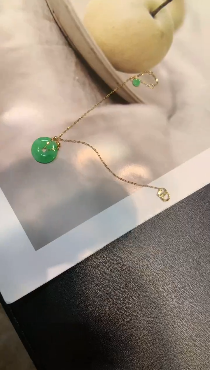 18K金镶嵌手链翡翠手链