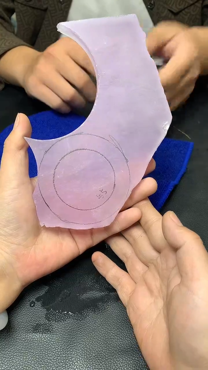 玉冰粉紫边角毛坯