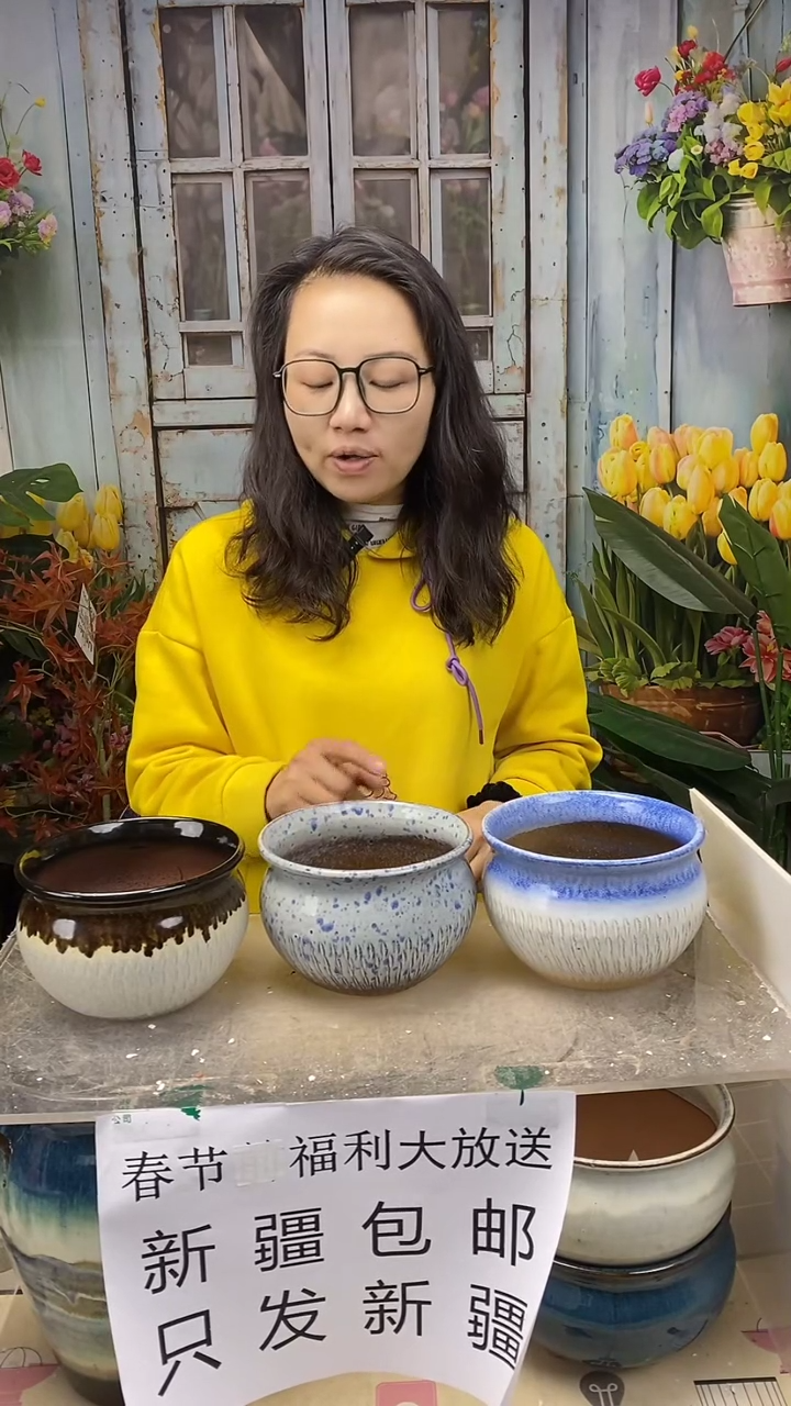 【闪购商品】红陶圆口陶盆3个装