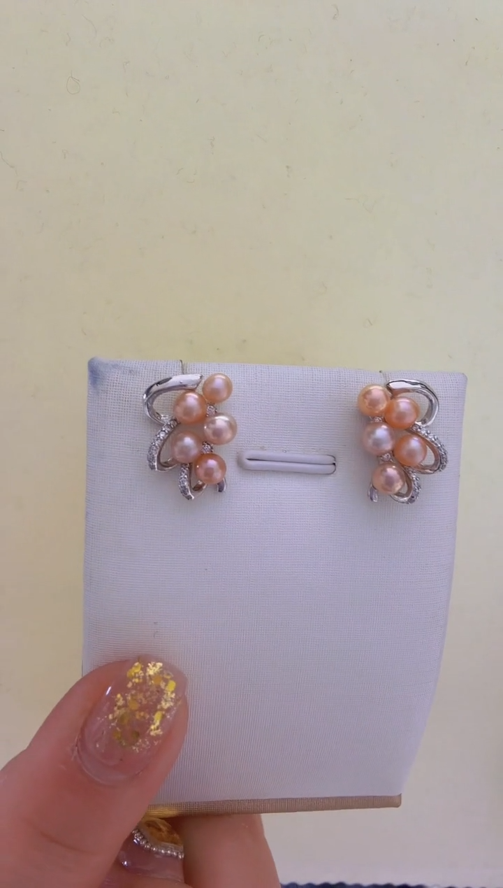 【闪购商品】淡水珍珠耳饰未镶嵌可是5mm+S925银耳钉