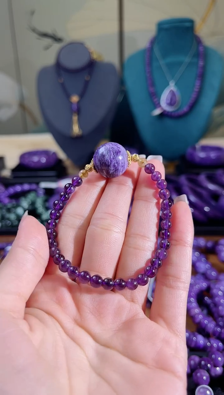 【闪购商品】查罗石（紫龙晶）手链未镶嵌.