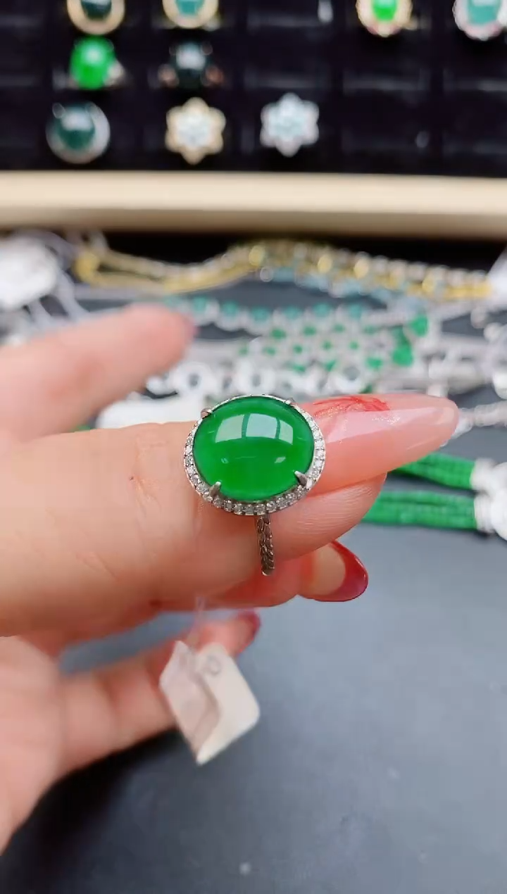 【闪购商品】翡翠戒指银S925镶嵌32121