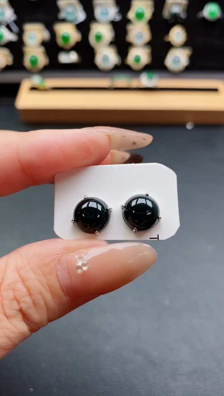 银S925镶嵌戒指翡翠1