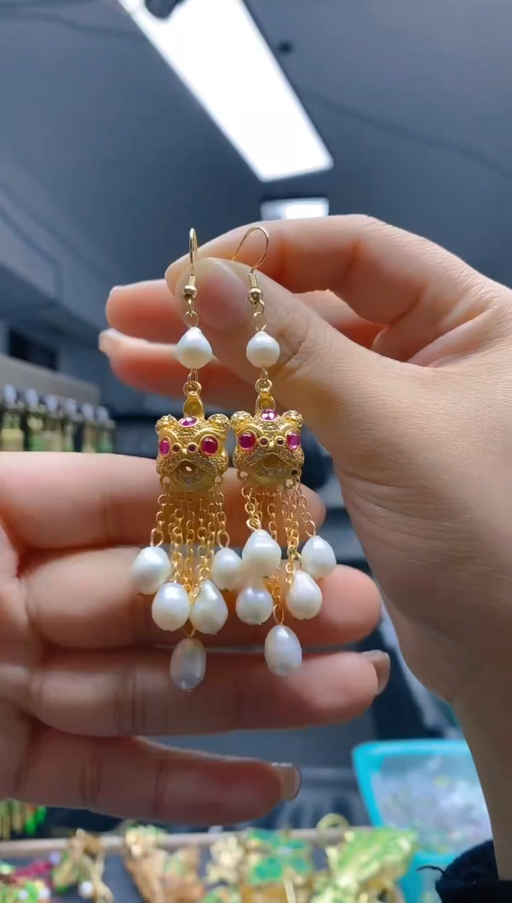 【闪购商品】淡水珍珠耳饰合金084珍珠饰品