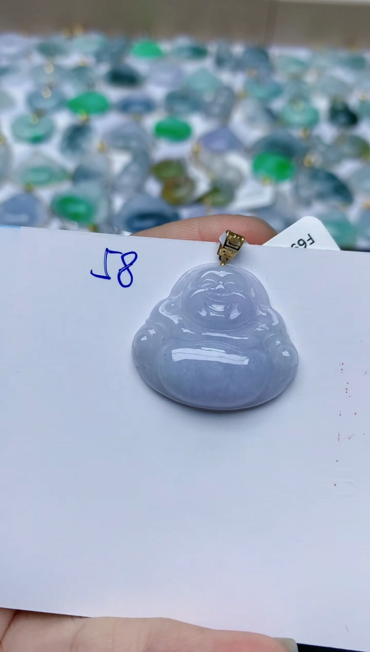 【闪购商品】翡翠颈饰18K金镶嵌天然翡翠A货    58