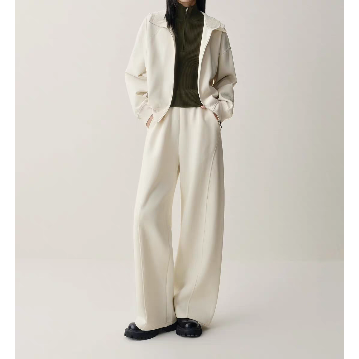 2232鸟剪标【棉+羊毛+羊绒 】加绒休闲运动弯刀裤