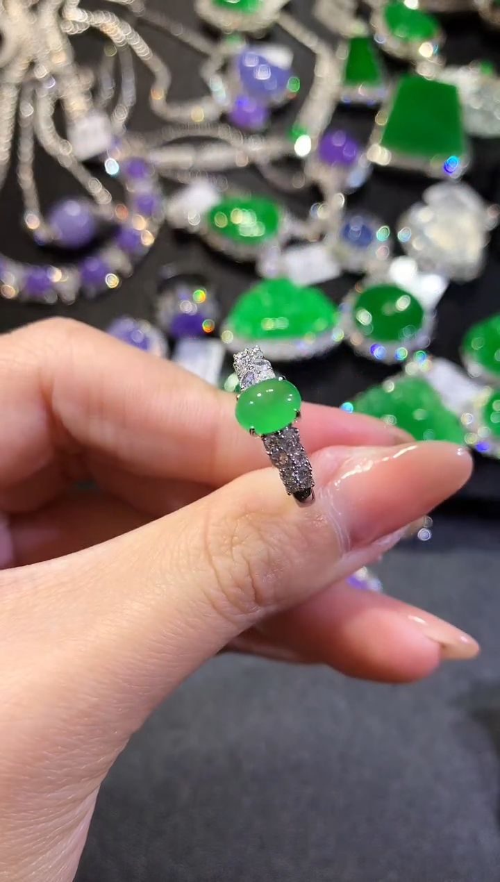 【闪购商品】翡翠戒指18K金镶嵌104-戒指