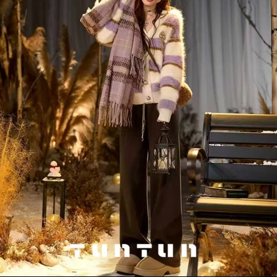 11月30号上新【糯米裤 咖色】松紧腰长裤 女款