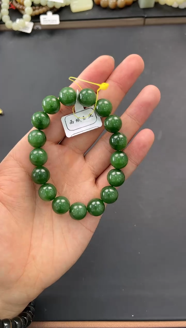 未镶嵌手串和田玉和田碧玉手串卡12微色差