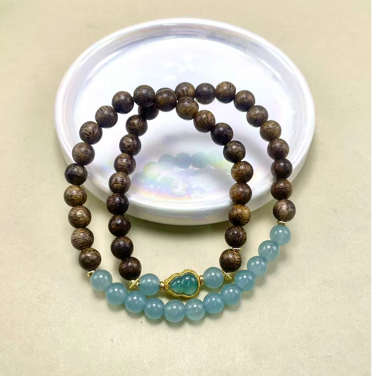 民族风天然和田双拼双圈551【无礼盒发货】