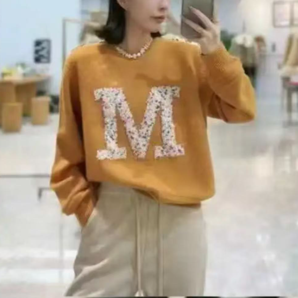 M图标厚款字母女装毛衣