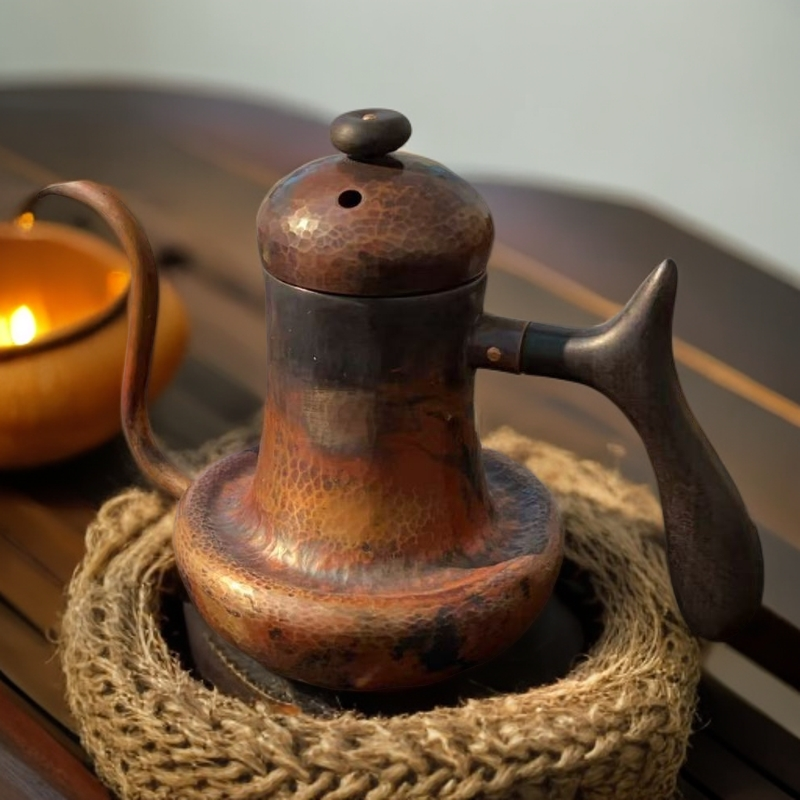 春喜铜   木柄咖啡壶   茶具