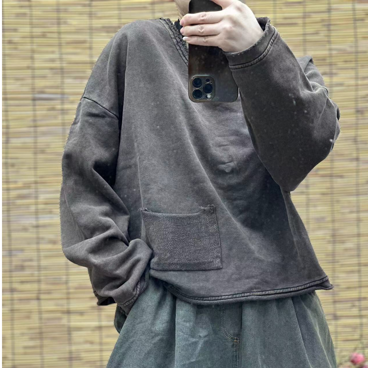 HY   508炒色一个口袋卫衣