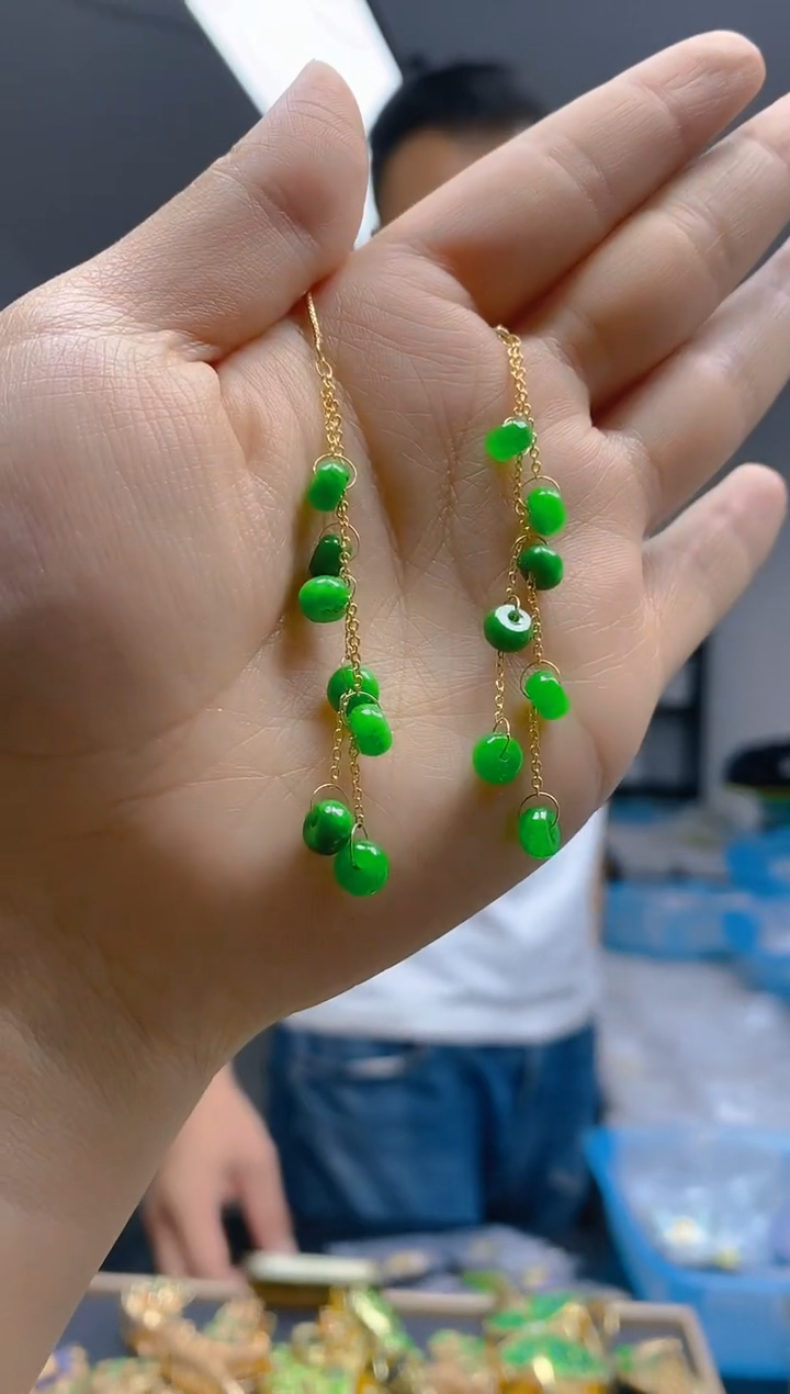 【闪购商品】翡翠耳饰合金0175翡翠耳线