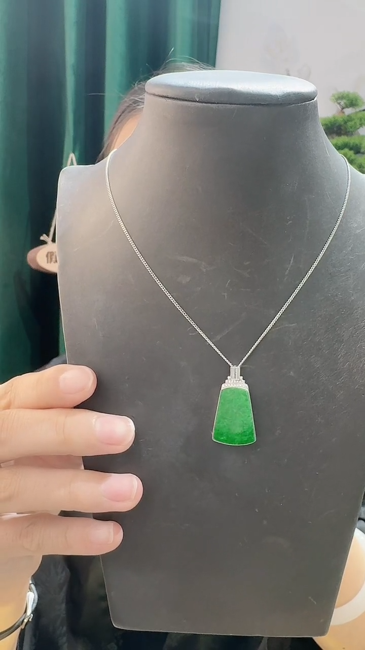 颈饰铂Pt950镶嵌翡翠姚*亮888888888