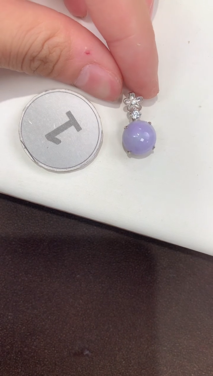 颈饰银S925镶嵌翡翠天然缅甸A货翡翠