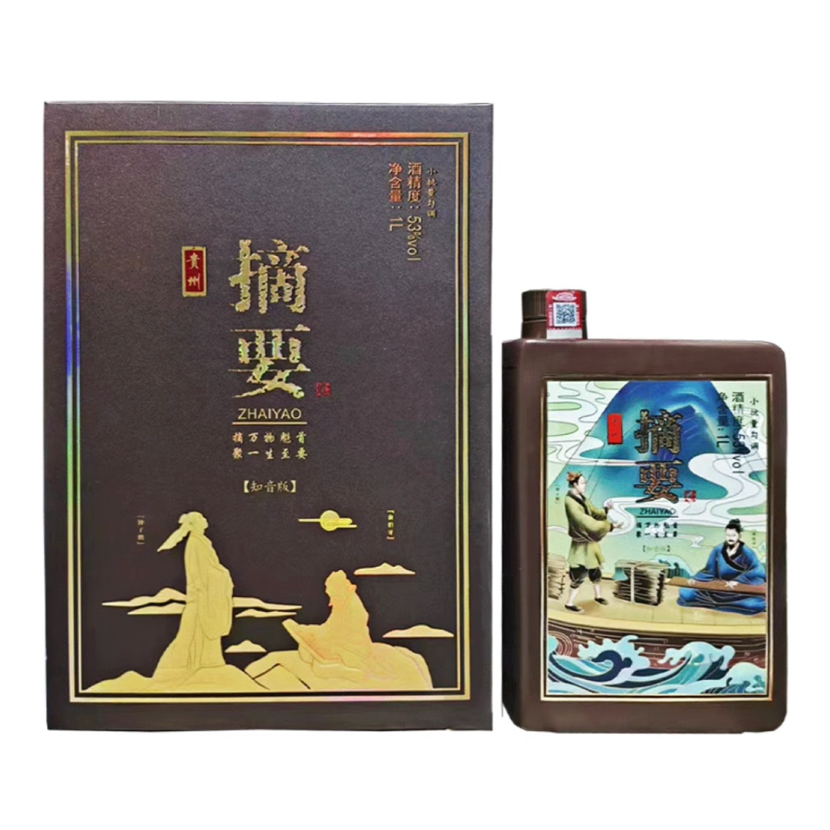 摘要摘要知音版1L装酱香型白酒送礼高端53度1000ml