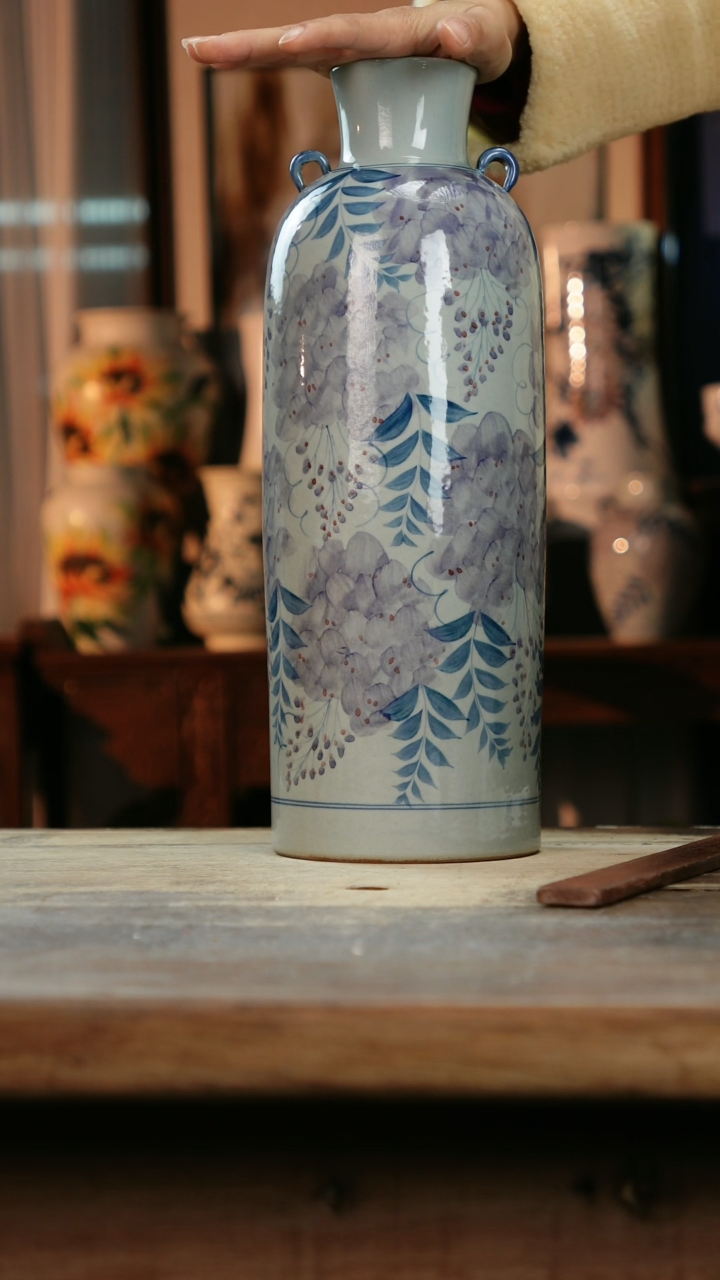 【闪购商品】瓷片景德镇纯手工釉下彩精品花瓶