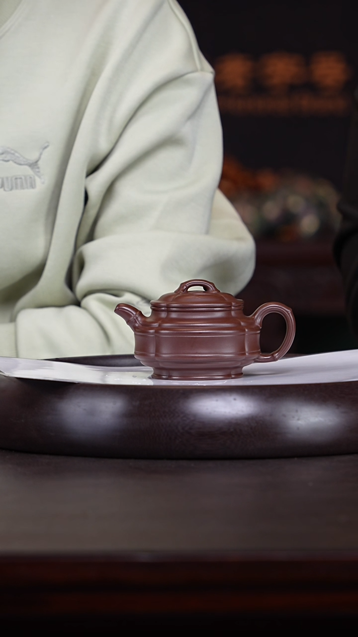 【闪购商品】紫砂茶壶蒋敏杰23-44 甲紫泥双线竹鼓