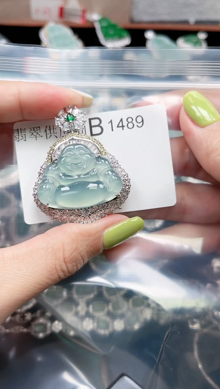 【闪购商品】翡翠颈饰未镶嵌赠皮绳1489