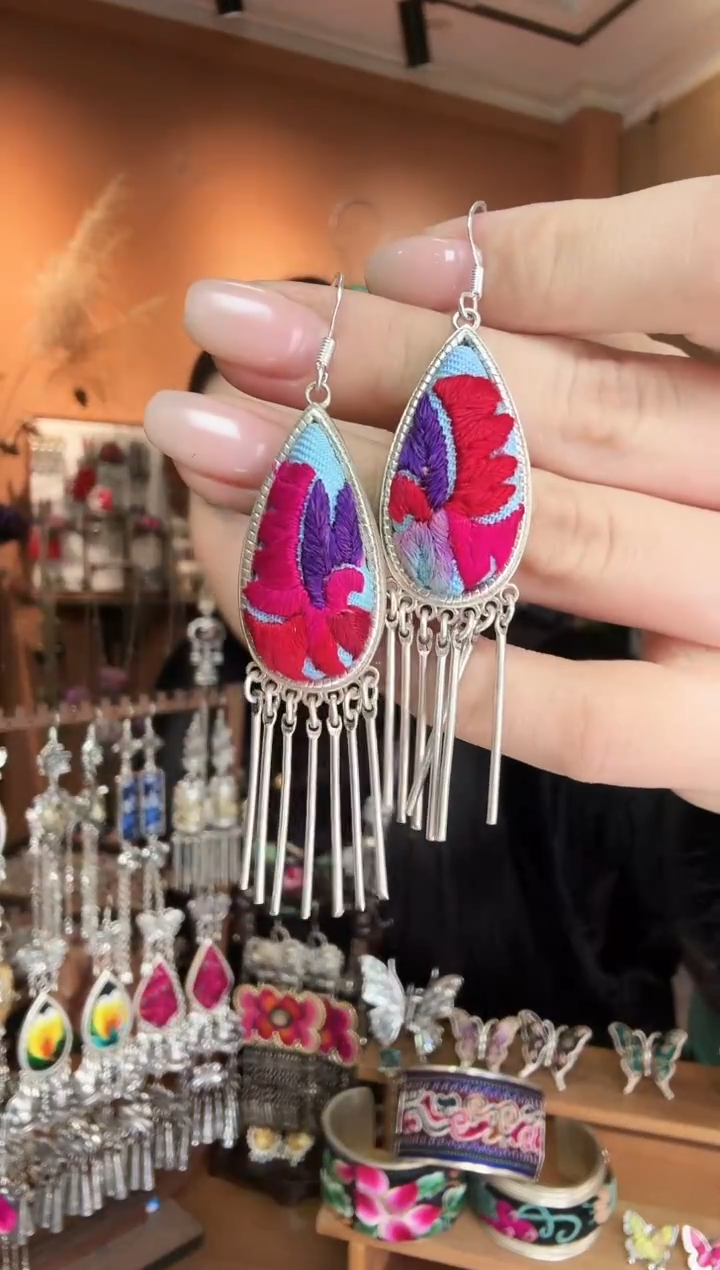 刺绣纯手工民族风耳环