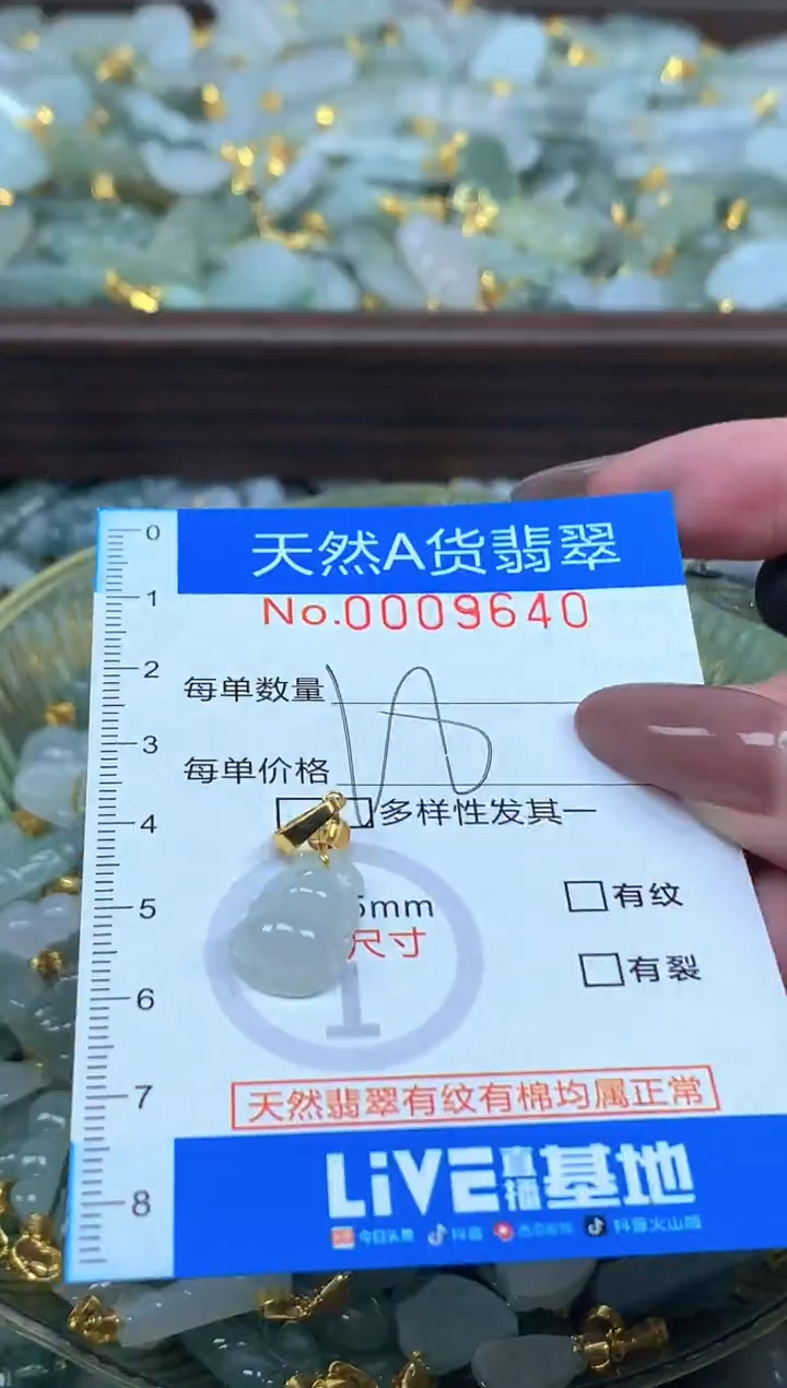 颈饰未镶嵌翡翠净货挂件-9640