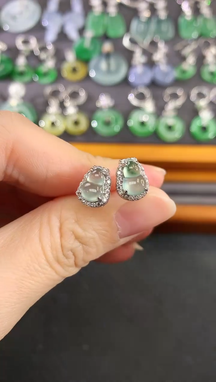 未镶嵌翡翠耳饰98买断不退不换|480