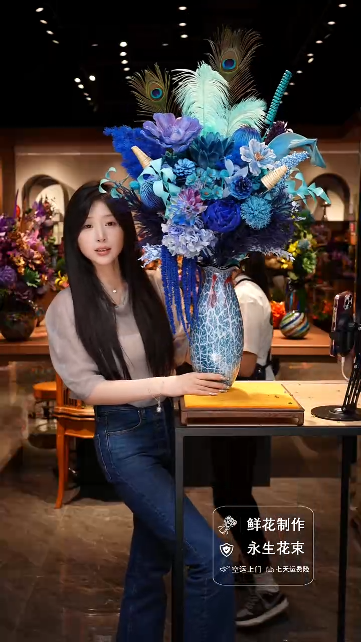 手工艺品琉璃手工花器花束空运包邮送货上门-以图片为准    