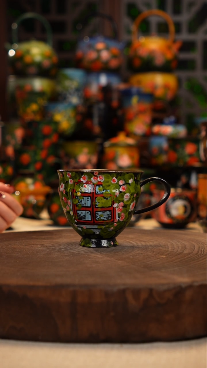 紫砂油画手绘釉下彩