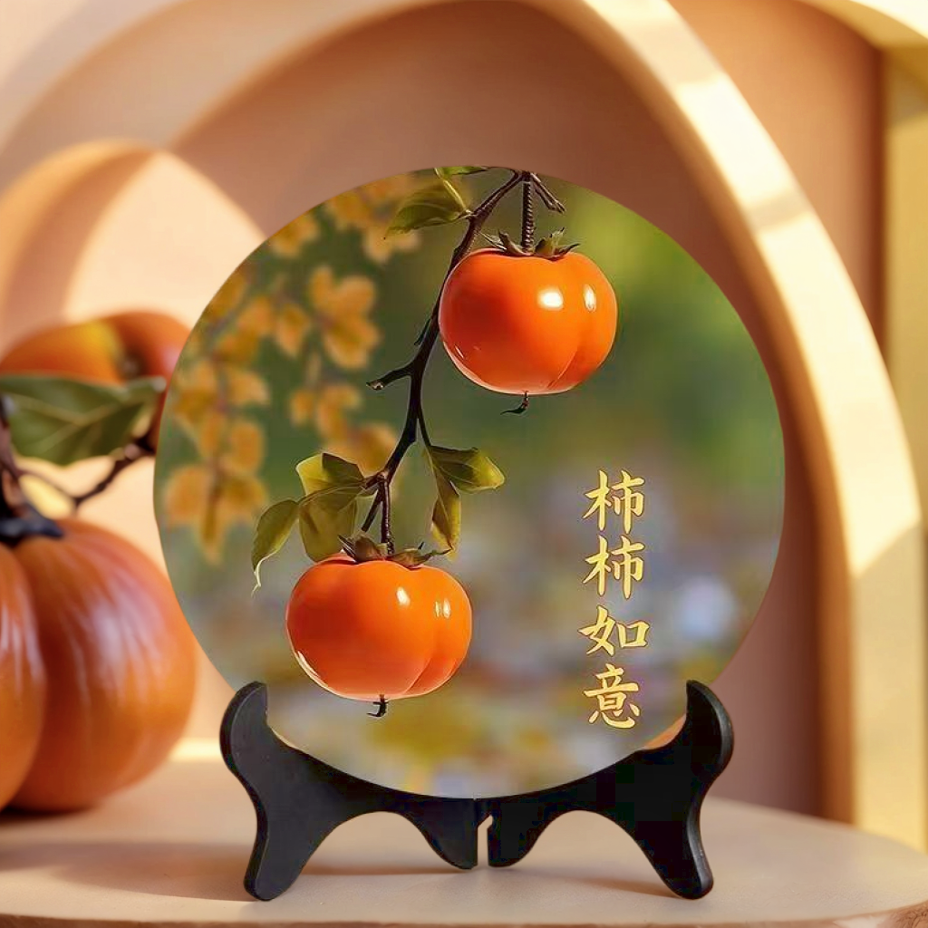 【M】柿柿如意现代装饰画相框适合客厅办公室玄关摆台乔迁礼物