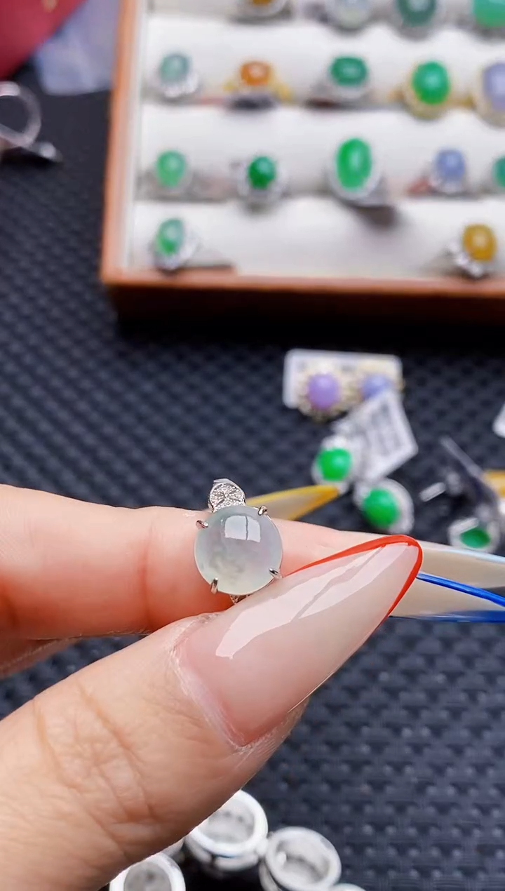 银S925镶嵌戒指翡翠6442