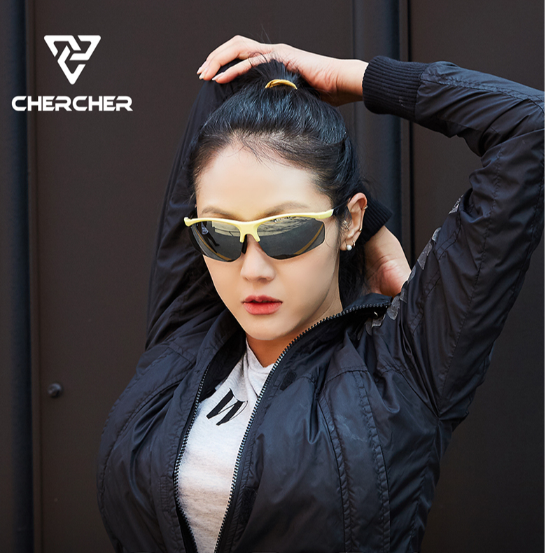 CHERCHER骑行镜跑步马拉松变色偏光太阳墨镜防晒风沙骑自行车近视