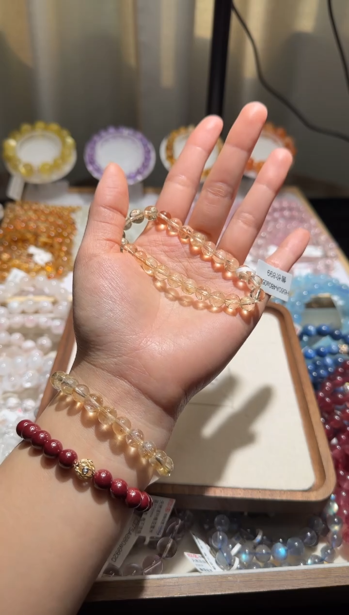 【闪购商品】黄晶手链未镶嵌黄阿赛7mm